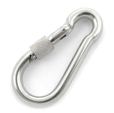 B2C Carabiner Clip  8mm X 80mm Screw Lock Carabina 1 Carabina from B&Q