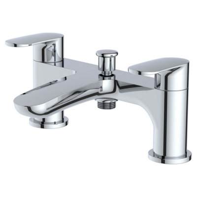 RAK Ceramics Rak Mercury Polished Chrome Bath Shower Mixer Tap With Shower KitSolid BrassModern Deck-Mounted Design from B&Q