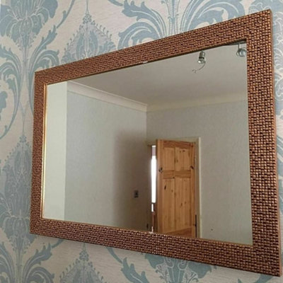 Deenz Mosaic Effect Resin Large Wall Mirror 48X68Cm (Gold) from B&Q