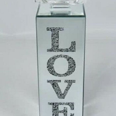 Biznest Large Love Crushed Diamond Crystal Free Standing Tealight Candle Holder from B&Q