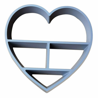 DEENZ Grey Heart Shelf Sections Decorative Wall Shelf from B&Q