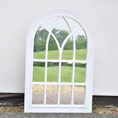 Deenz White Rustic Window Soho Style Mirror Hallway Vanity Wall Elegant Vintage Style from B&Q