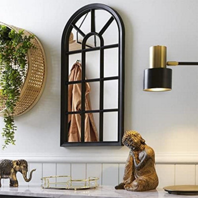 Deenz Window Style Wall Mirror Simply Stylish Decor Mirror Black Wall Window Mirror Indoor/outdoor 69X 34Cm from B&Q