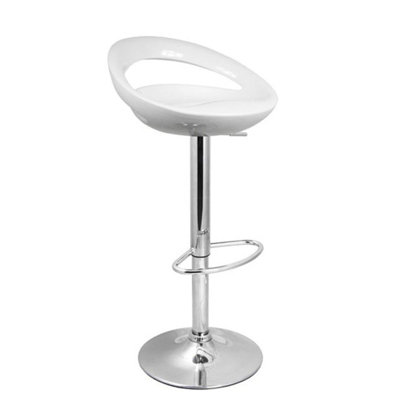 Half Moon Adjustable Breakfast Bar StoolWhite from B&Q