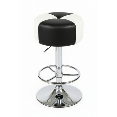 Netfurniture Unisex Black Morasi American Diner Retro Kitchen Bar Stool & White Seat - Image 2