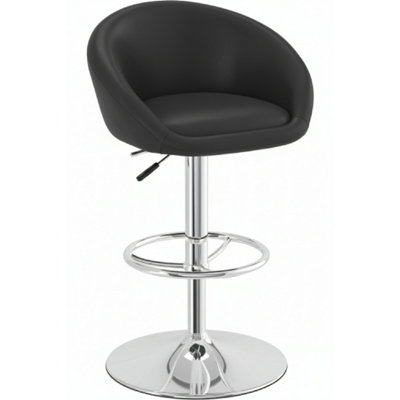  - Lombardy Kitchen Breakfast Bar StoolBlack Seat Chrome Frame