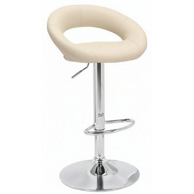 Netfurniture Unisex Cream Serene Padded Kitchen Breakfast Bar Stool Height Adjustable Size 7 - Image 2