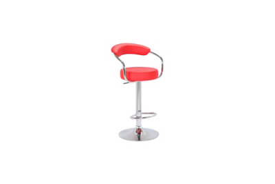 Lazio Adjustable Bar Stool Red from B&Q