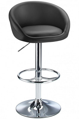 Lombardy Height Adjustable Breakfast Bar Stool ChromeBlack from B&Q