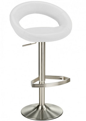 Lunar Adjustable Bar Stool White from B&Q