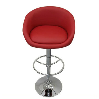 Cuper Red Faux Leather Breakfast Bar Stool Height Adjustable. from B&Q