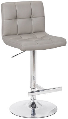 Cuborn Grey Bar Stool Faux Leather from B&Q