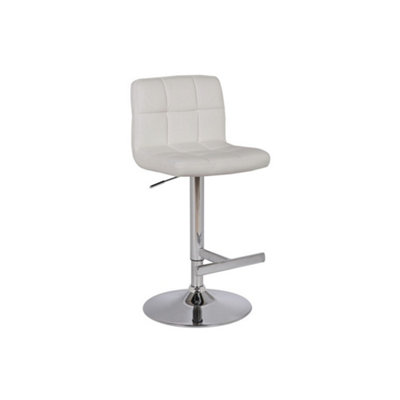 Cuborn White Bar Stool Faux Leather from B&Q