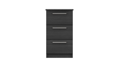 Midas Three Drawer Bedside Table Graphite Woodgrain from B&Q