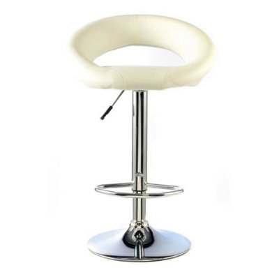 Furrai  Bar Stool Pu Chrome & White (2S) from B&Q