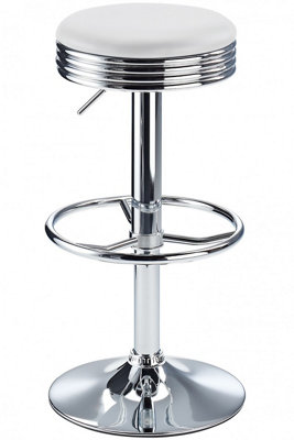 Calif Adjustable Bar Stool In White from B&Q