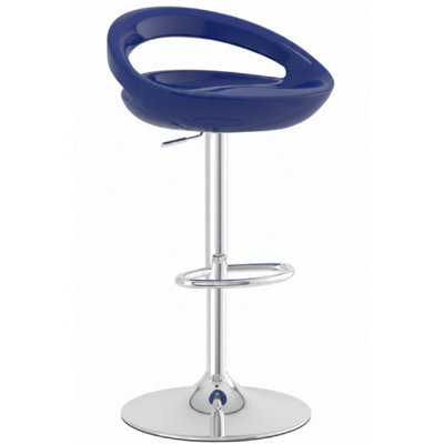  - Halfy Half Moon Retro Kitchen Bar StoolBlue Seat Height Adjustable