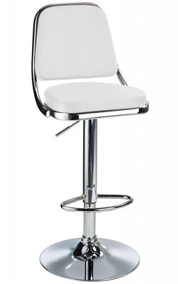 Romano Breakfast Bar StoolWhite Height Adjustable. from B&Q