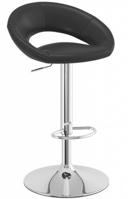Serene Black Breakfast Bar Stool Height Adjustable from B&Q