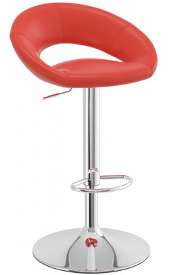 Serene Red Breakfast Bar Stool Height Adjustable from B&Q