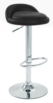 Gaor Adjustable Black Breakfast Bar StoolFaux Leather . from B&Q
