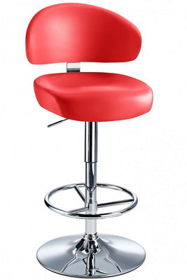 Jamaica Height Adjustable Bar Stool Red Faux Leather . from B&Q