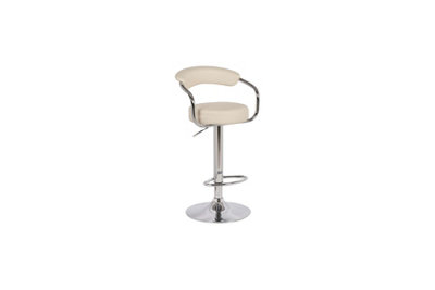 Lazio Adjustable Bar Stool Cream from B&Q