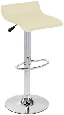 Zest Bar Stool Cream Faux Leather Bar Stool from B&Q