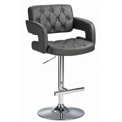  - Nairn Height Adjustable Bar Stool With Black Padded Swivel Seat