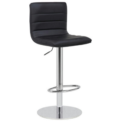  - Alpino Chrome Deluxe Kitchen Breakfast Bar Stool Square Weighted Base Height Adjustable Padded