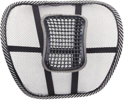 Ergonomic Mesh Lumbar Support Breathable Back Support Cushion With Elastic Strap Massage Beads For Back Pain Relief from B&Q