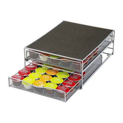 Coffee Machine Stand With 72 Capsule Pod Holder2 Tier Tea Machine Storage Drawer For Nespresso & Dolce Gusto Capsules from B&Q