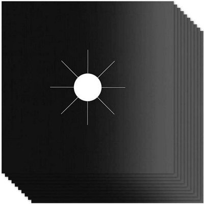 Reusable Gas Hob Protectors Pack Of 4 Non Stick Stove Burner Covers Cuttable Cooker Liners Easy Clean Black from B&Q