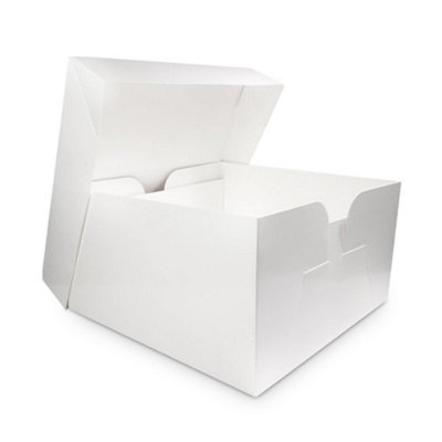 B&Q -  White Cake Boxes For Wedding Birthday Cakes In Sizes 6"7"8"9"10"11"12"13"14"15"16"18" & 20" (10,