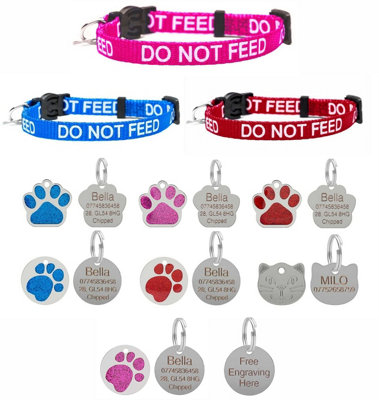 LarryRoo Cat Collar Do Not Feed In PinkSafety Release & Optional Engraved Id Tag from B&Q