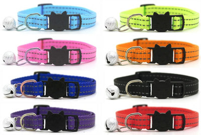 LarryRoo Cat/kitten Collar With Bell & Reflective StripesQuick Safety Buckle For Kittens & Cats (Dark Blue) from B&Q