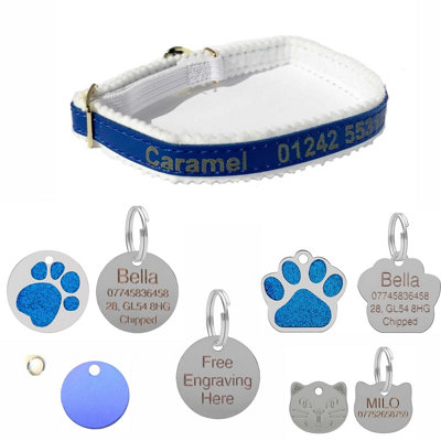 LarryRoo Personalised Engraved Cat/kitten Collar & Engraved Id Tag Combo (Black22mm Anodised Tag) from B&Q