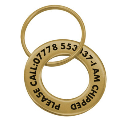 LarryRoo Personalised Engraved Pet Disc Dog Id Tag Brass Washer Tags With Free Engraving (24mm Single) from B&Q