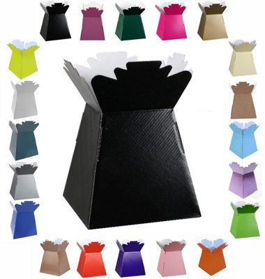B&Q -  Glossy Vibrant BouquetFlower Box/vaseTransportation DisplayPresentation Boxes (30Black)