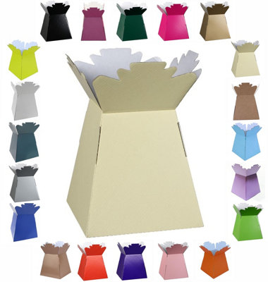 B&Q -  Glossy Vibrant BouquetFlower Box/vaseTransportation DisplayPresentation Boxes (5Ivory)