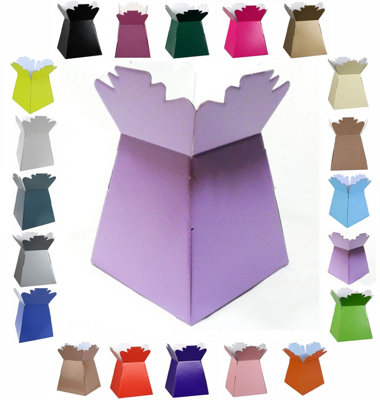 B&Q -  Glossy Vibrant BouquetFlower Box/vaseTransportation DisplayPresentation Boxes (30Lilac)