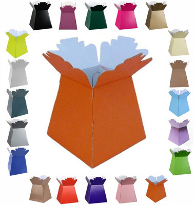 B&Q -  Glossy Vibrant BouquetFlower Box/vaseTransportation DisplayPresentation Boxes (1Orange)