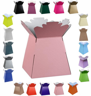 B&Q -  Glossy Vibrant BouquetFlower Box/vaseTransportation DisplayPresentation Boxes (2Pink)