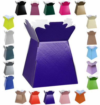 B&Q -  Glossy Vibrant BouquetFlower Box/vaseTransportation DisplayPresentation Boxes (5Purple)