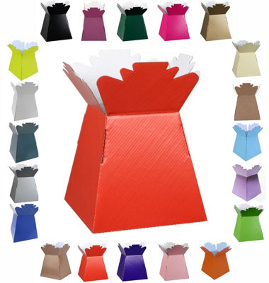 B&Q -  Glossy Vibrant BouquetFlower Box/vaseTransportation DisplayPresentation Boxes (2Red)