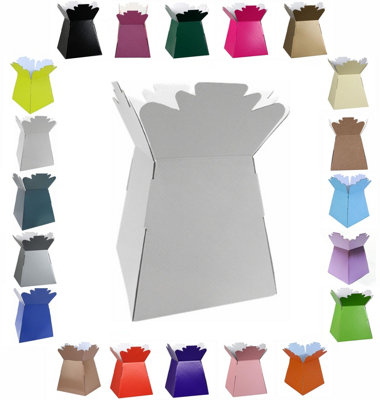 B&Q -  Glossy Vibrant BouquetFlower Box/vaseTransportation DisplayPresentation Boxes (5White)