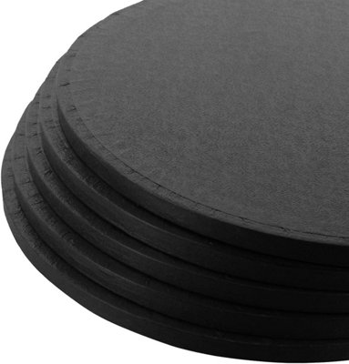 Larryroo Pack Of 5 Round Cake Drums 13mm Thick Boards Colourful Foil Covered (Black16 Inches)