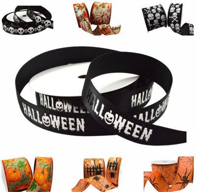 B&Q -  Happy Halloween Ribbon In A Range Of Spooky Designs & SizesFor Gift WrappingDecorationParty Etc
