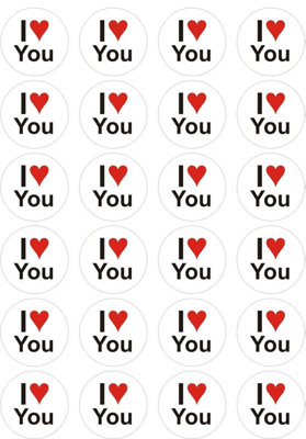 LarryRoo 24 X Precut Edible Valentines Day Cupcake Fairy Cake Wafer Decoration ToppersAvailable In 4 Designs (Design 4) from B&Q