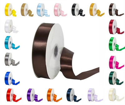 LarryRoo 25 Metres Rolls Double Sided Satin Ribbon Reels In Range Of Widths & Colours (Brown3mm X 25 Metres) from B&Q